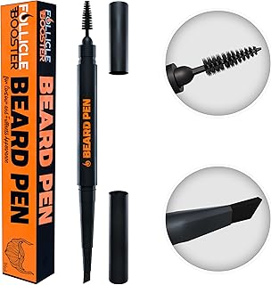 Stylo barbe - noir - stylo coiffant avec brosse - résistant à l'eau