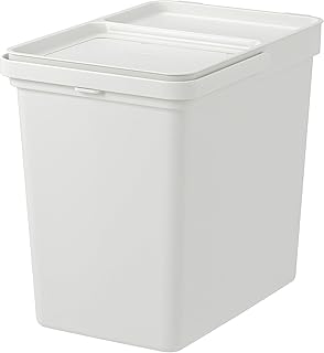 Poubelle ikea holbar avec couvercle, gris clair, 22 l