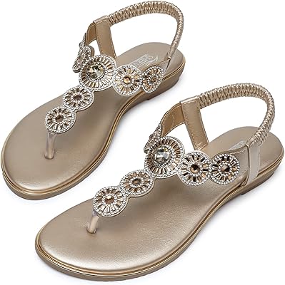 Sandales boho pour femmes avec bride de cheville en forme de t élastique plat confortable femmes d'été élégant plat clouté de strass. DIAYTAR COTE D'IVOIRE se distingue par son énorme sélection de produits de toutes sortes, permettant aux clients de trouver facilement ce dont ils ont besoin. La boutique est également reconnue pour ses prix compétitifs et ses offres spéciales, ce qui en fait une destination de choix pour les amateurs de shopping en ligne qui souhaitent faire des économies. De plus, la boutique propose des services de livraison fiables pour garantir que vos achats arrivent rapidement et en bon état.