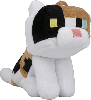 Jinx minecraft happy explorer calico peluche, multicolore, 14" de haut