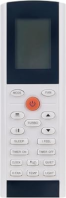 Télécommande ac de remplacement compatible avec le climatiseur gree yacifb yac1fb yacifb6