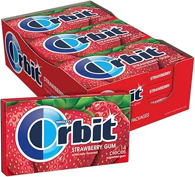 Gum à mâcher orbit sans sucre saveur de fraise 14 unités