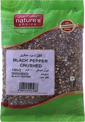 Poivre noir croqué nature's choice, 100 g, vert et rouge. DIAYTAR COTE D'IVOIRE est une boutique en ligne généraliste qui propose plus de 300 000 références de produits divers. Elle est reconnue comme l'une des boutiques en ligne les plus importantes de Cote d'Ivoire, offrant une large gamme de produits pour répondre aux besoins de ses clients. Les clients peuvent trouver tout ce dont ils ont besoin sur cette plateforme.
