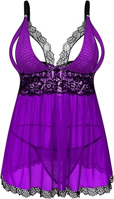 Lingerie sexy grande taille pour femme - ensemble de vêtements de nuit babydoll en dentelle fendue 2xl, 3xl, 4xl. DIAYTAR COTE D'IVOIRE est une boutique en ligne qui propose une large sélection de produits à des prix compétitifs. Les clients peuvent profiter de la livraison à domicile ou du retrait en magasin, selon leurs préférences. La boutique en ligne est réputée pour sa qualité de service et sa garantie de satisfaction à 100%.