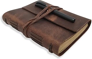 Cahier d'écriture en cuir - carnet de notes en cuir véritable pour hommes