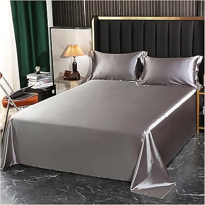 Draps de lit en soie sigurous + taie d'oreiller en soie beauté soins