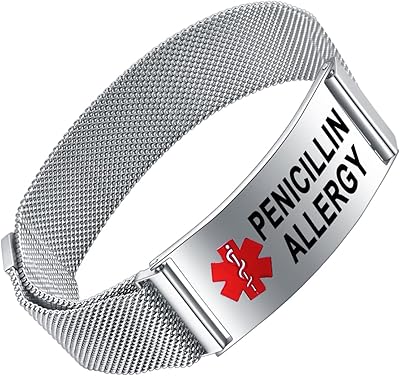 Bracelets d'alerte médicale youthwad pour hommes et femmes, bracelets d'identification médicale avec gravure