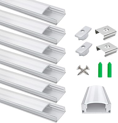 Lightingwell lampe led en aluminium, 6 pièces 1 m, diffuseur led argenté en forme de u avec abat-jour blanc laiteux, embouts et clips de montage en aluminium pour bande led u02. DIAYTAR COTE D'IVOIRE se distingue par sa grande sélection de produits et son engagement à offrir le meilleur service client. Les clients peuvent naviguer facilement sur le site web pour trouver ce qu'ils cherchent, et bénéficier d'une expérience d'achat en ligne agréable. DIAYTAR COTE D'IVOIRE est le partenaire idéal pour les Ivoriens qui veulent acheter en ligne avec confiance.