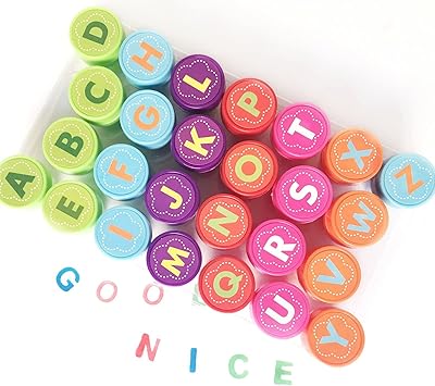 Tampons alphabet auto-encreurs pour enfants, mini jeu de tampons pour cadeaux de fête