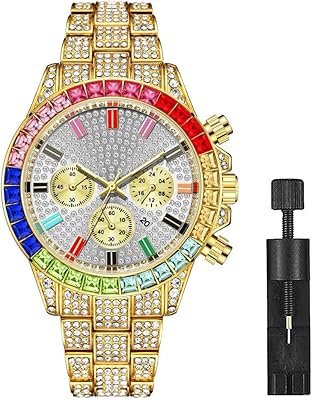Montre-bracelet colorée abzdak plaquée or entièrement diamantée incrustée de zircones cubiques avec bracelet analogique et dragonne pour hommes et femmes de iced out. Diaytar Côte d'Ivoire est une boutique en ligne généraliste qui propose une large gamme de produits avec plus de 300 000 références. Elle est considérée comme l'une des boutiques en ligne les plus importantes de Côte d'Ivoire, offrant une expérience d'achat pratique et sécurisée. Les clients peuvent trouver tout ce dont ils ont besoin sur Diaytar, de l'électronique aux produits alimentaires.