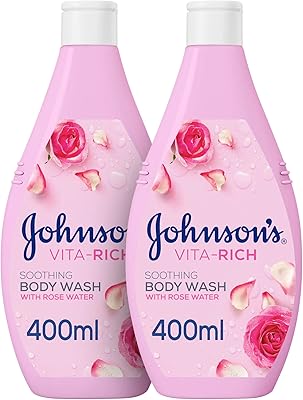 Nettoyant pour le corps johnson's - vita rich, eau de rose apaisante, 400