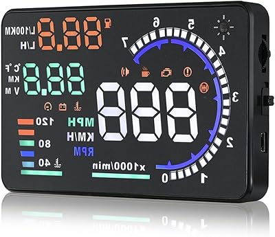 Moniteur de pare-brise avant aristec a8 obd2 de 5,5 pouces avec affichage rpm/mph