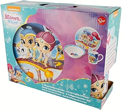 Service de table 3 pièces disney shimmer and shine, multicolore