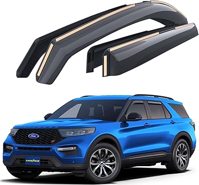 Déflecteurs de fenêtre goodyear incassables pour ford explorer 2020-2022, visières de pluie, déflecteurs