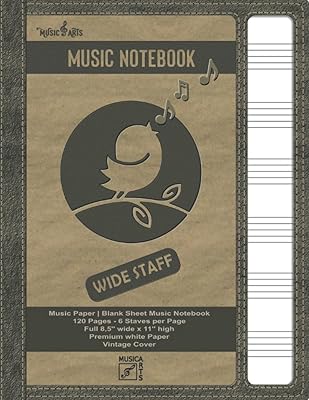 Cahier de musique - carnet de musique en papier large - carnet