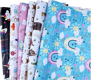 Papier d'emballage cadeau d'anniversaire, lot de 6 feuilles pour anniversaire, baby shower, mariage