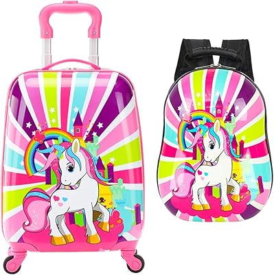 Valise à bagages et sac à dos pour enfant, valise licorne de 18 pouces avec roulettes, bagage de voyage à coque rigide, sac à dos de 13 pouces, ensemble pour fille, fournitures de valise de voyage pour enfants. DIAYTAR COTE D'IVOIRE est une boutique en ligne généraliste qui propose plus de 300 000 références de produits. Elle est reconnue comme l'une des boutiques en ligne les plus populaires de Côte d'Ivoire, offrant une large gamme de produits pour répondre aux besoins de ses clients. Elle est leader dans sa catégorie.