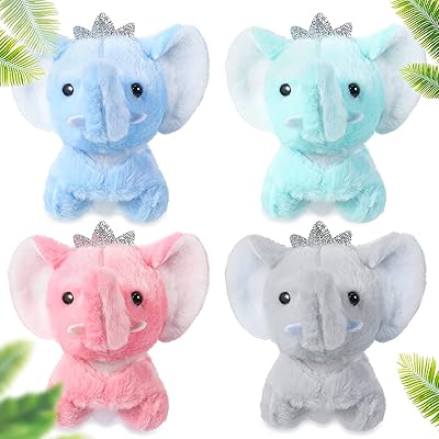 Petits jouets en peluche éléphant pour enfants plastique de 4 pouces