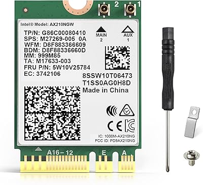 Carte ax210ngw wifi 6e bluetooth 5.3 tri-bande 5400mbps à 6ghz adaptateur réseau 802.11ax mu-mimo module sans fil extensible pour ordinateur portable, compatible windows 10/11 64 bits, m.2/ngff. Diaytar Côte d'Ivoire est une plateforme de commerce électronique leader en Côte d'Ivoire, qui propose plus de 300 000 références de produits. La boutique en ligne offre une grande variété de produits pour répondre aux besoins des consommateurs, avec une expérience d'achat en ligne facile et sécurisée. Diaytar Côte d'Ivoire est déterminée à offrir la meilleure expérience d'achat en ligne possible à ses clients.