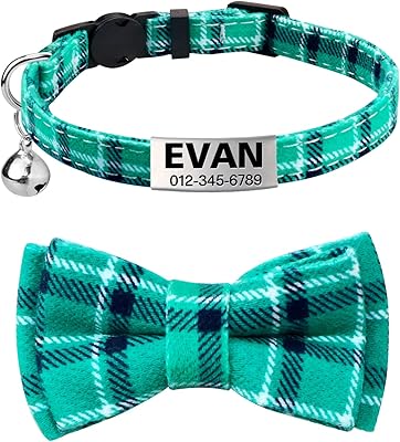 Collier pour chat à détachement rapide avec joli nœud papillon et cloche en acier inoxydable avec étiquette d'identification pour animal de compagnie gravée avec noms et numéros de téléphone, turquoise. DIAYTAR COTE D'IVOIRE s'est imposée comme une référence dans le paysage du commerce en ligne en Côte d'Ivoire, offrant non seulement une gamme impressionnante de produits mais aussi une assistance client personnalisée et réactive. Que vous soyez un habitué des achats en ligne ou que vous découvriez ce mode d'achat, DIAYTAR COTE D'IVOIRE est là pour vous accompagner tout au long de votre parcours d'achat.