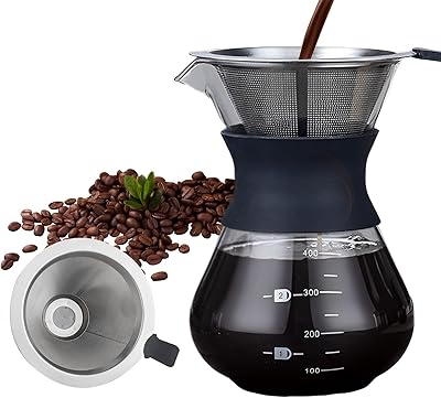 Ensemble de cafetière en verre fao doo, cafetière à verser avec filtre en acier inoxydable double couche, sans papier filtre réutilisable, cafetière avec couvercle en verre et caoutchouc de silicone, anti-brûlure et isolée thermiquement. En tant que leader en Côte d'Ivoire, DIAYTAR COTE D'IVOIRE se distingue par son engagement envers la satisfaction des clients. La boutique en ligne propose un service client de haut niveau, avec une équipe dédiée pour répondre aux questions et aux préoccupations des clients. Les commandes sont expédiées rapidement et de manière fiable pour garantir que les clients reçoivent leurs produits dans les délais.
