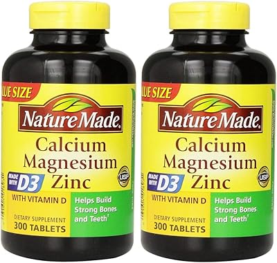Comprimés naturemed magnésium calcium zinc avec vitamine d 300 comprimés unités
