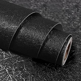 Papier peint gaufré en soie noire, papier peint auto-adhésif amovible en vinyle noir