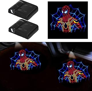 Lumières de projecteur de porte de voiture flygo spiderman 2 pièces, lumières