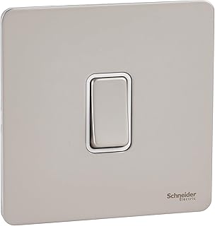 Schneider electric gu1414wpn interrupteur intermédiaire sans vis à plaque plate en nickel nacré