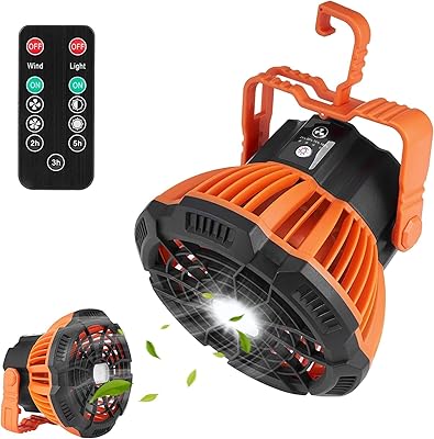 Ventilateur de camping portable mullor lanterne de tente avec télécommande ventilateur de table