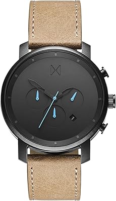 Montre à quartz analogique mvmt pour homme avec bracelet en cuir beige