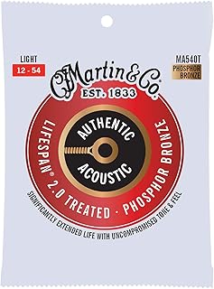 Guitare acoustique originale martin omar 2.0 ma540t, bronze phosphoreux traité 92/8, cordes traitées