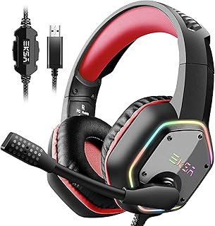Casque de jeu pc iksa avec son surround 7.1, suppression du bruit, microphone