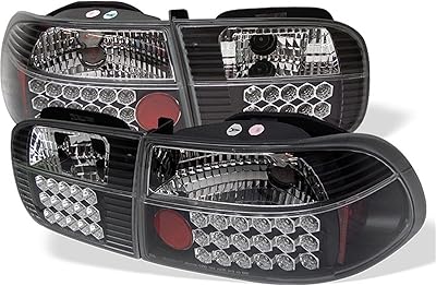 Feux arrière à led spyder honda civic 92-95 3dr - noir