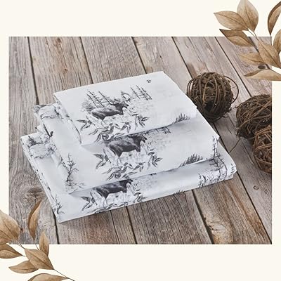 Parure de lit rustique amagi lodge toiley moss forest sketch avec taie d'oreiller