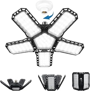 Lampes de garage led createstar 120w 6500k avec 5 panneaux déformables