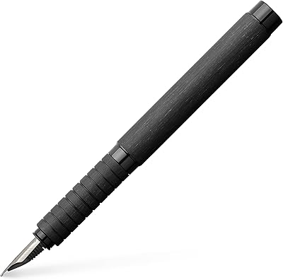 Stylo plume faber-castell essentiu, taille moyenne, aluminium noir