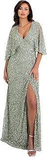 Robe longue trapèze à sequins maya deluxe pour femme, robe de bal