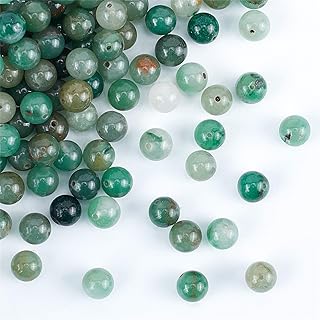Olicraft 200 pièces 8mm perles d'aventurine verte naturelle jaspe naturel perles de pierres