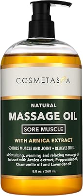Huile de massage musculaire douloureuse cosmitasa - 8,8 oz. apaise les muscles et les articulations endoloris grâce à l'extrait d'arnica, à la menthe poivrée, à la camomille et à l'huile de lavande. Avec plus de 300 000 références, DIAYTAR COTE D'IVOIRE propose une sélection impressionnante de produits de qualité. La boutique en ligne est conçue pour offrir une expérience d'achat pratique et sécurisée à ses clients. Elle est devenue une référence pour les consommateurs ivoiriens.