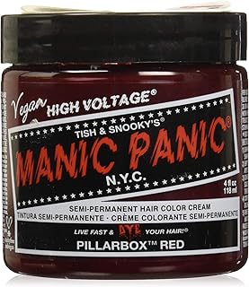 Teinture capillaire semi-permanente crémeuse manic panic, rouge, 4 oz