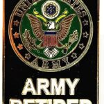 Épingles et étiquettes originales célèbres de l'armée américaine symbole de la retraite