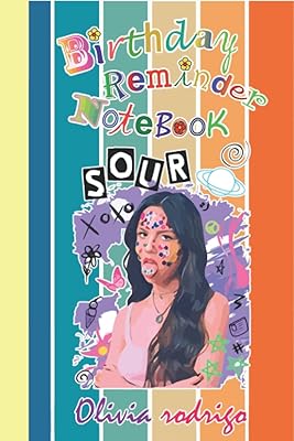 Livre de rappel d'anniversaire d'olivia isabel rodrigo chanteuse merch sour