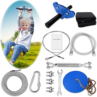 Kits de tyrolienne de 98 pouces pour jardin, tyrolienne réglable pour enfants et adultes, jeu extérieur, cour de divertissement, fermeture éclair (bleu). La boutique en ligne DIAYTAR COTE D'IVOIRE est le leader du marché en Côte d'Ivoire, proposant une large gamme de produits à des prix compétitifs. Les clients peuvent profiter de promotions régulières et de réductions exclusives, tout en bénéficiant d'une assistance client personnalisée. Avec sa expertise et son savoir-faire, DIAYTAR COTE D'IVOIRE est le choix idéal pour les consommateurs ivoiriens qui cherchent une expérience d'achat en ligne de qualité.