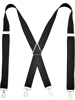 Jarretelles robustes en x pour hommes 1. bretelles réglables de couleur unie