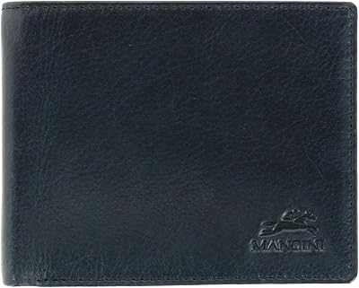 Portefeuille en cuir pour homme mancini avec poche à monnaie zippée, noir, taille