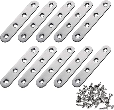 10 pièces 75x16mm support plat droit en acier inoxydable, support plat droit