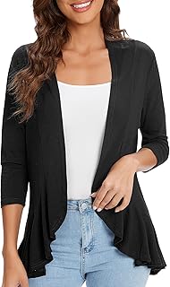 Pull léger à manches 3/4 drapé à volants doux et ouvert sur le devant urban coco pour femme. DIAYTAR COTE D'IVOIRE, c'est la référence pour les achats en ligne en Côte d'Ivoire. Avec une gamme incroyable de produits et des prix très compétitifs, cette boutique en ligne généraliste vous permet de faire vos courses en toute simplicité, depuis le confort de votre maison. L'équipe de DIAYTAR s'assure que chaque commande soit traitée avec soin pour une livraison rapide et fiable.