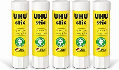 5 bâtons de colle uhu modèle 45275, 4 bâtons de colle, bâton magique, taille 8,2 grammes. DIAYTAR COTE D'IVOIRE est une boutique en ligne généraliste qui propose plus de 300000 références de produits, répondant ainsi à tous les besoins de ses clients. Elle est considérée comme l'un des leaders du commerce en ligne en Côte d'Ivoire, offrant une expérience d'achat conviviale et sécurisée. Avec une large gamme de produits, DIAYTAR COTE D'IVOIRE est devenue une destination incontournable pour les consommateurs ivoiriens.