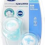 Sucette chicco physio air en silicone 0-6 mois, 2 pièces - bleu